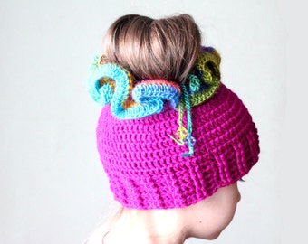 Messy Bun Crochet Hat Pattern, Crochet Ponytail Hat Pattern, Crochet Hat Ponytail Pattern, Ponytail Beanie Pattern, Bun Hat Pattern