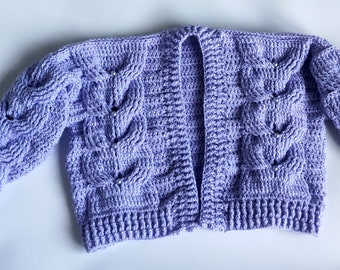 Patrón de crochet cardigan niño-niño, patrón de suéter cardigan cable, patrón de crochet cable, patrón de crochet suéter niña pequeña