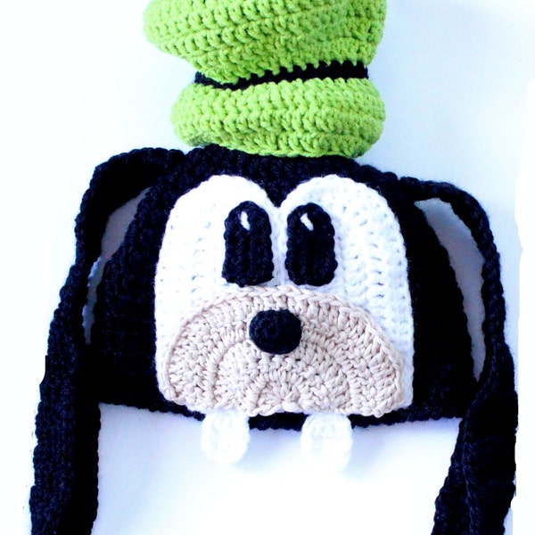 Crochet Pattern Goofy Hat, Goofy Hat Newborn to Adult Hat Pattern Character Beanie