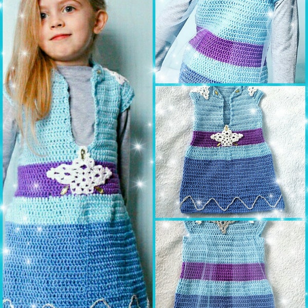 Crochet Elsa New Dress Pattern, Ice Queen Elsa New Dress, New Costume Elsa, Elsa Dress Pattern, New Elsa Crochet Dress Pattern