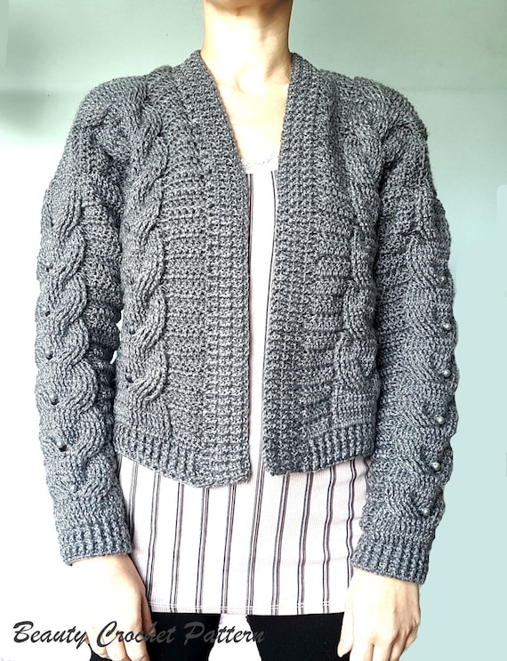 Crochet Cable Cardigan Pattern, Cardigan Open, Cardigan Crochet Cable Cardigan Pattern, Cardigan Open, Cardigan