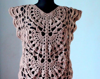Crochet Top Pattern, Crochet Top Women, Top Crochet Pattern, Crochet Beach Cover Up Pattern, Crochet Summer Top, Crochet Boho Top Pattern