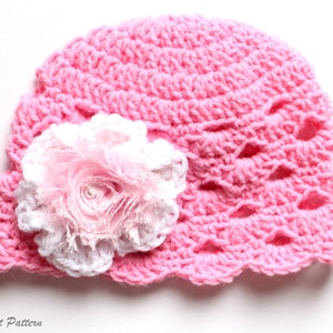 Baby Girl Hat With Flower, Baby Girl Hat Crochet Pattern, Toddler Hat Pattern, Toddler Girl Hat Pattern, Crochet Hat Pattern For Kids