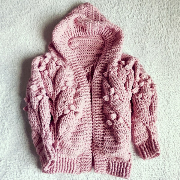Crochet Hooded Cardigan, Crochet Hooded Sweater Pattern, Girl Cardigan Pattern, Girl Sweater Pattern, Kids Cardigan Pattern, Kids Sweater