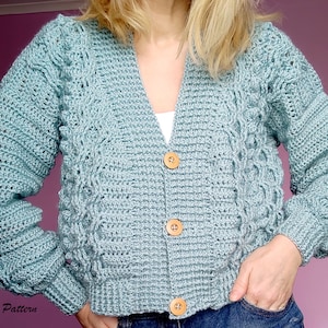 Cardigan Crochet Pattern, Cardigan Cropped, Cardigan Women, Women Cardigan Pattern, Cropped Cardigan, Cropped Sweater Pattern, Crochet PDF