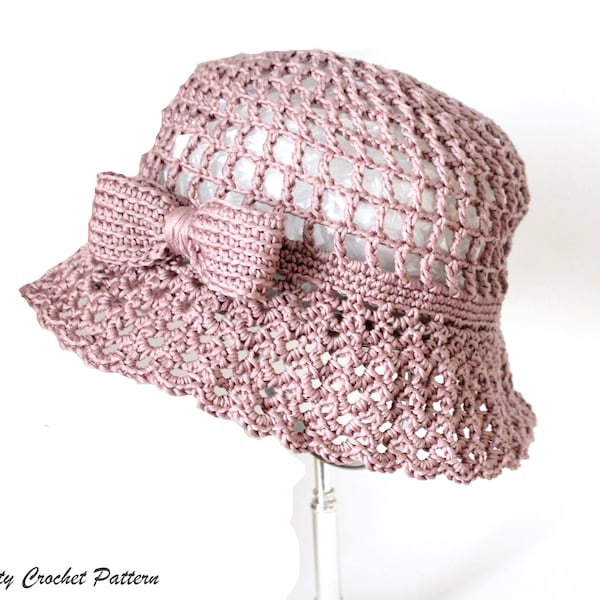 Crochet Summer Hat Patterns, Crochet Sun Hat Pattern, Summer Cloche Hat, Brim Hat, Crochet Hat Women, Crochet Hat Pattern, Summer Hat