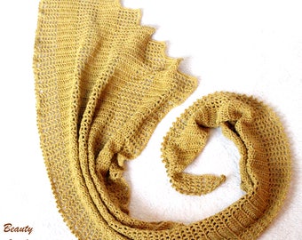 Crochet Asymmetrical Shawl, Crochet Scarf Pattern, Crochet Lace Shawl Pattern, Summer Shawl, Crochet Lace Scarf Pattern, Triangle Scarf