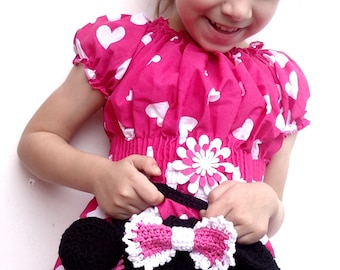 Crochet Pattern Purse Miss Bow Mouse , Girl's Crochet Bag Pattern, Minnie Accessorie Pattern