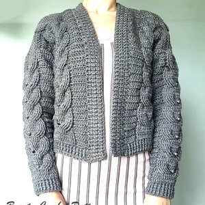 Crochet Cable Cardigan Pattern Cardigan Open Cardigan - Etsy