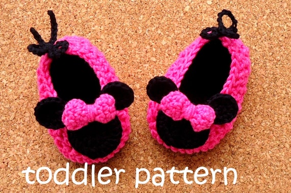 Miss Bow Mouse Toddler Crochet Booties Pattern Minnie Bow Mouse Shoes Pattern , Girl's Toddler Boots Pattern