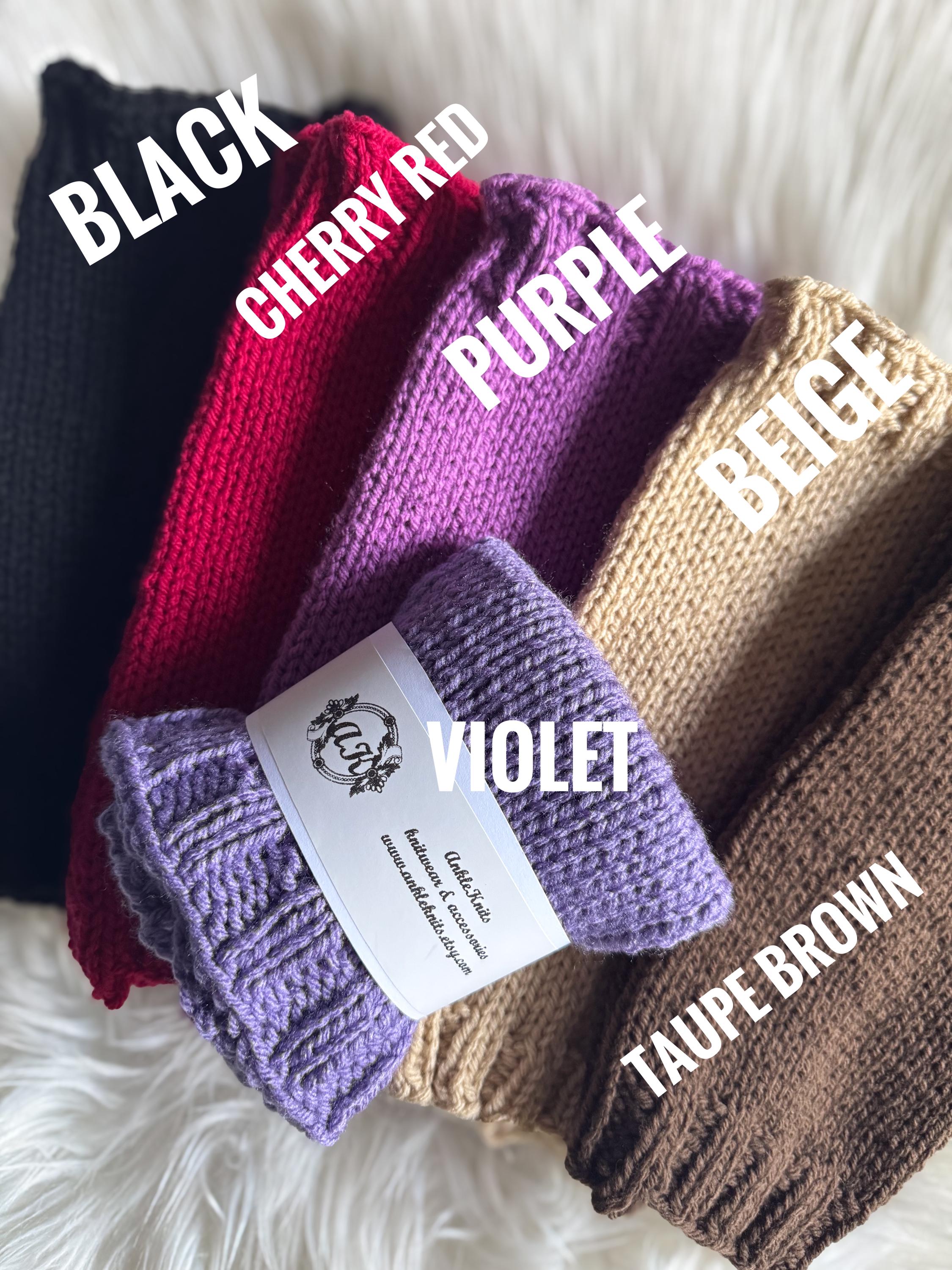Knitted Ankle Warmers: Colorful Adult Leg Warmers, Boot Cuffs
