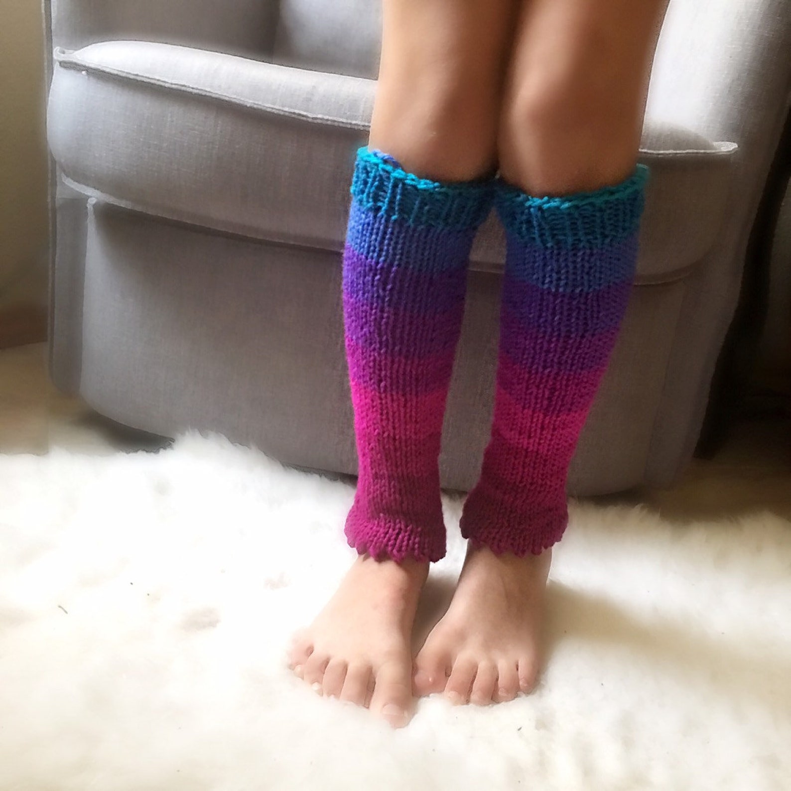 Leg Warmers Kids Knitted Leg Warmers Striped for Girls Etsy
