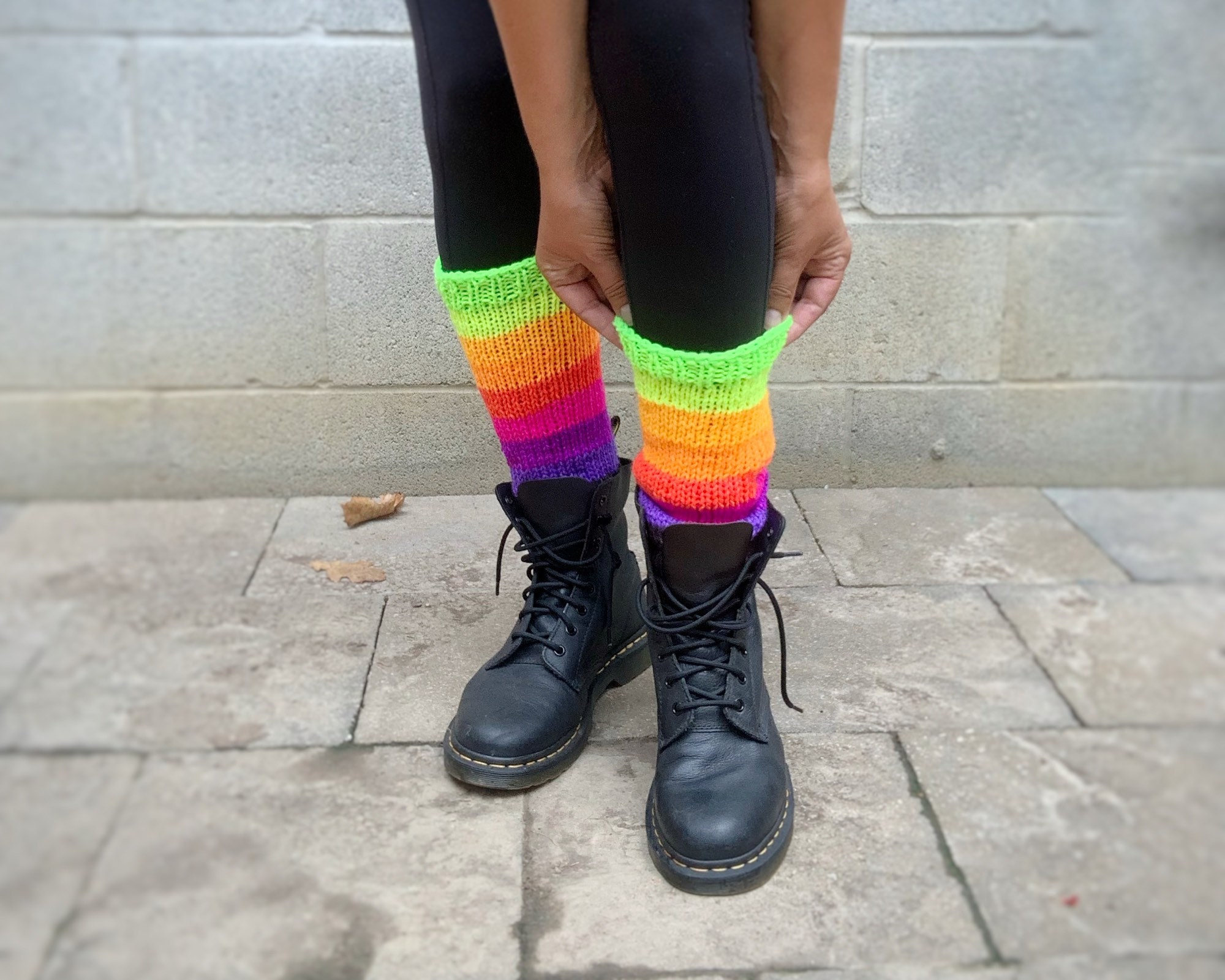 Rainbow Leg Warmers Unisex Leg Warmers Mid Calf Size Etsy UK