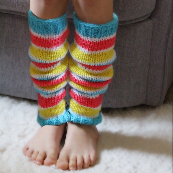 Leg warmers kids, long and striped slouchy leg warmers for girls great for dress up or birthday party, costume leg warmers