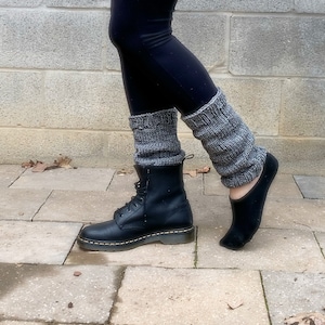 Knit leg warmers women’s | ankle warmers in gray color | short leg warmers