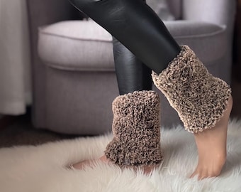 Ankle warmers chunky and fluffy for her