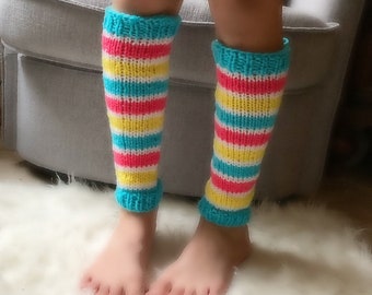 Striped Knit Leg Warmers: Slouchy Costume Accessory for Girls