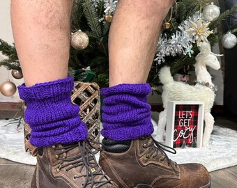Knitted Ankle Warmers: Short Acrylic Leg Warmers, Gender Neutral