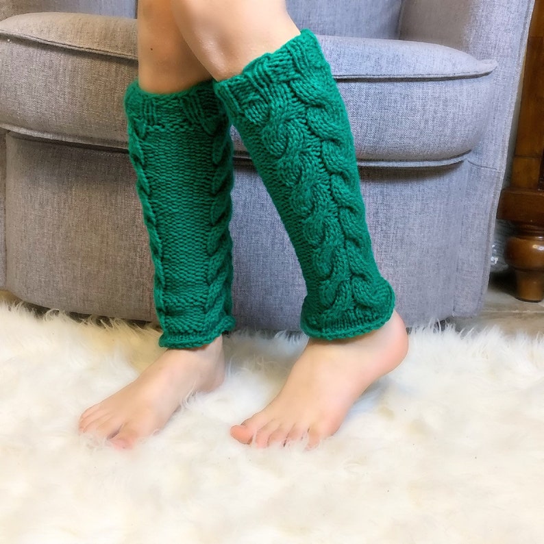 Hand Knitted Green Leg Warmers for Kids Ballet Warm up Leg Etsy