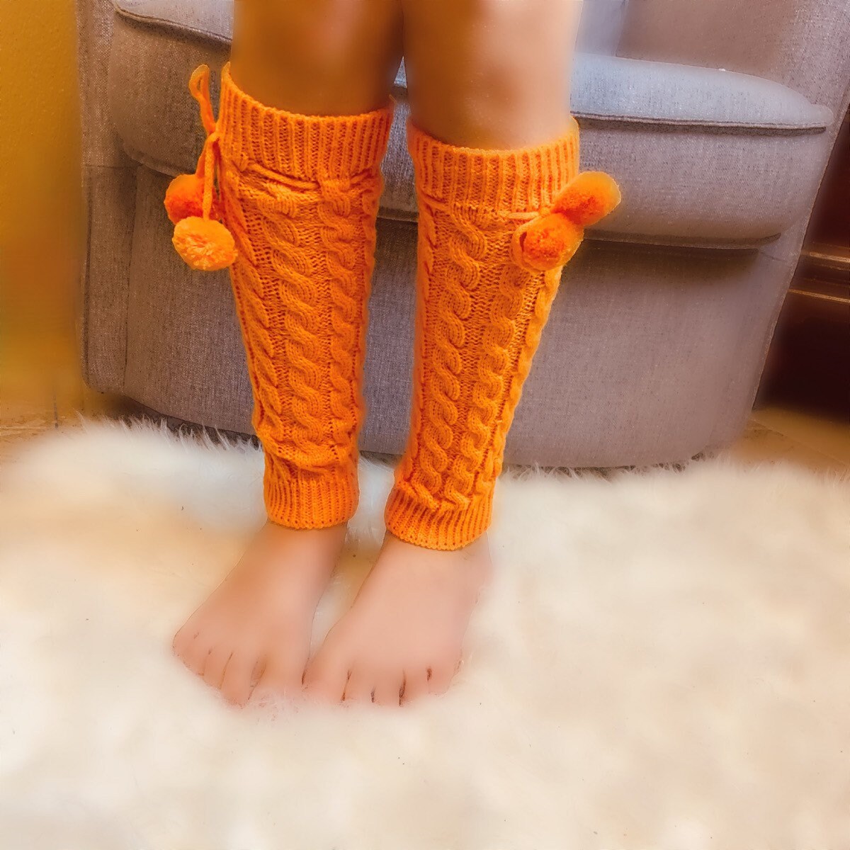 Leg warmers kids in red or orange color long leg warmers Etsy