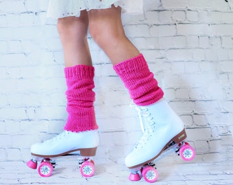 Long leg warmers in hot pink / Roller Skating / Ballet pink leg warmers/ Valentine’s Day’s leg warmers for her