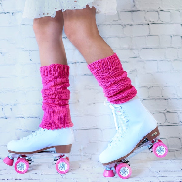 Long leg warmers in hot pink / Roller Skating / Ballet leg warmers/ Fairy Style Halloween leg warmers for her
