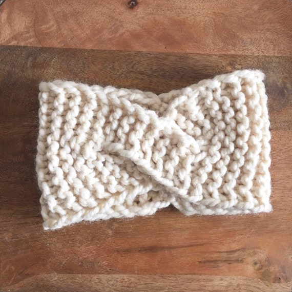 Turban headband Ear warmer chunky knit women's size | Etsy