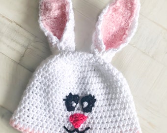 Bunny hat for kids / crochet baby beanie