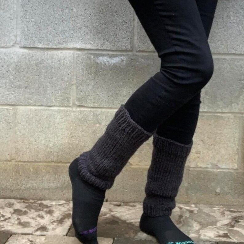 Leg warmers short ankle warmers in charcoal black color image 3