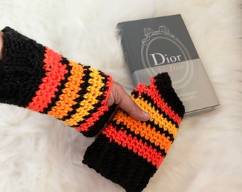 Crochet arm warmers / gift for teenagers/ Fingerless gloves  | fits juniors or women’s hand, small to medium size.