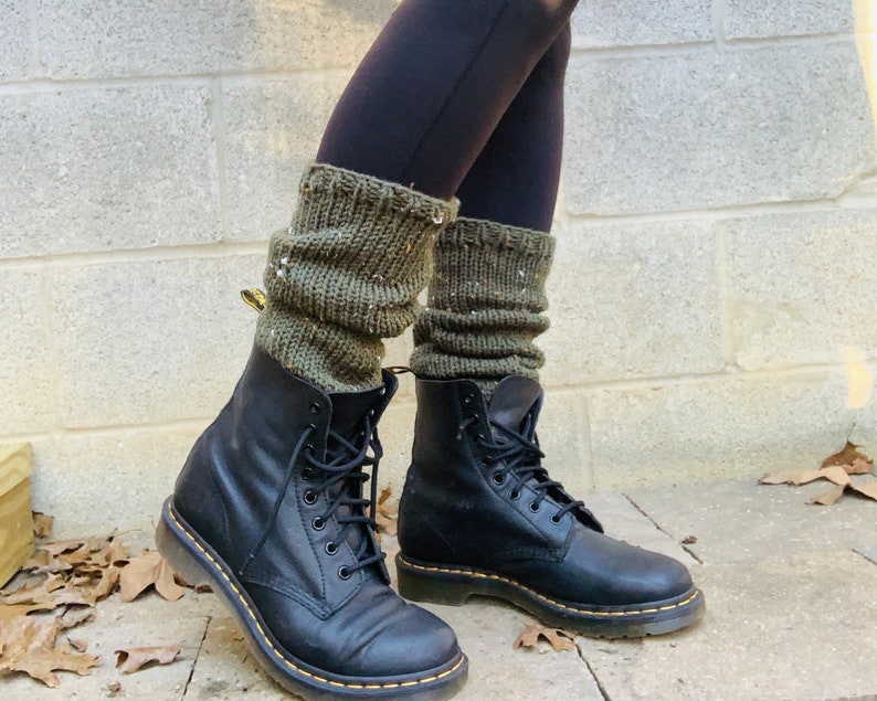 Leg warmers look cute with short booties and over the leggings