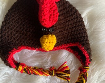 Chicken hat for kids | crochet dress up hat | toddler size chicken hat | Halloween costume photo prop hat for kids