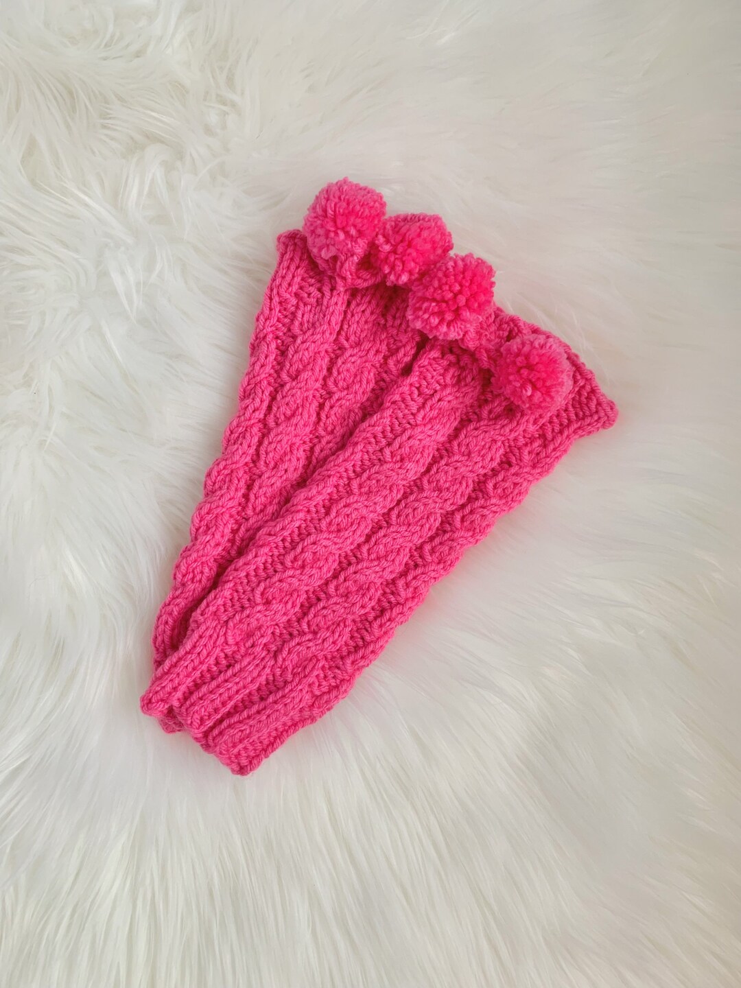 Pink Leg Warmers With Attached Pom Poms for Girls Ages 46 / Etsy
