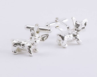 Contrastados Plata galés Dragón Cufflinks Gemelos de dragón galés de plata esterlina.