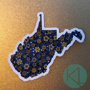 Floral West Virginia Sticker - 3&quot; Original Art
