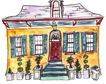 Yellow New Orleans House - 4"x6" Archival PRINT