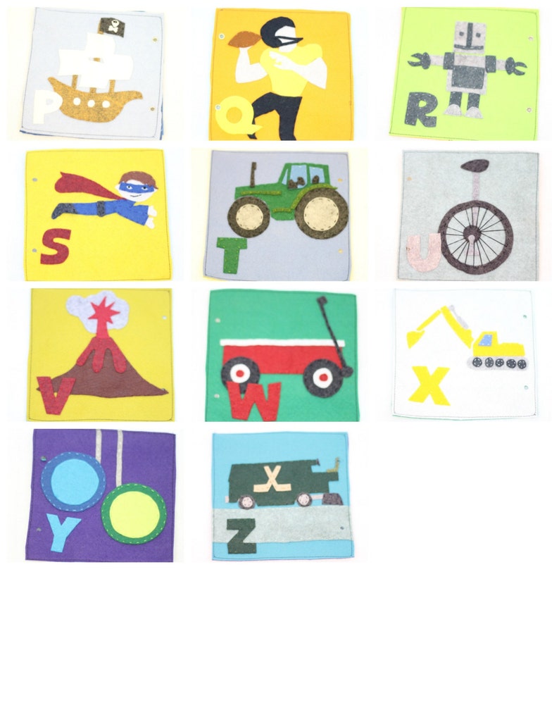 felt quiet book pattern alphabet book for boys toddler toy