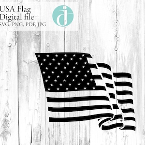 Waving USA Flag Graphic (svg, pdf, png, jpg)