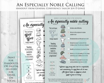 An Especially Noble Calling Handout - Joy D Jones Talk (PDF)