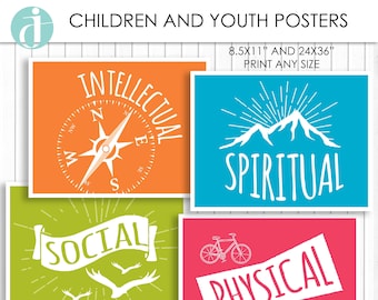 Youth Program Posters: Spiritual, Intellectual, Social, Physical (PDF Download)