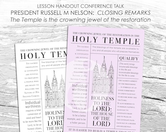 Holy Temple Printable: Russell Nelson Closing Remarks (Digital Download)