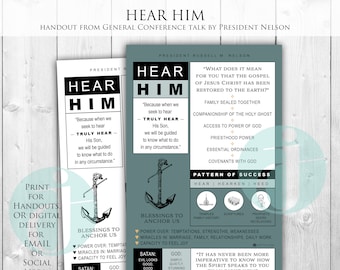 HEAR HIM General Conference Handout: President Nelson Talk (Printable PDF)