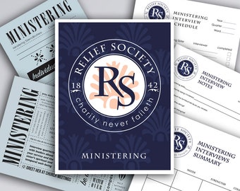 Relief Society Ministering Set | binder interview pages | handout | Printable | download |  Relief Society | Ministering Sisters