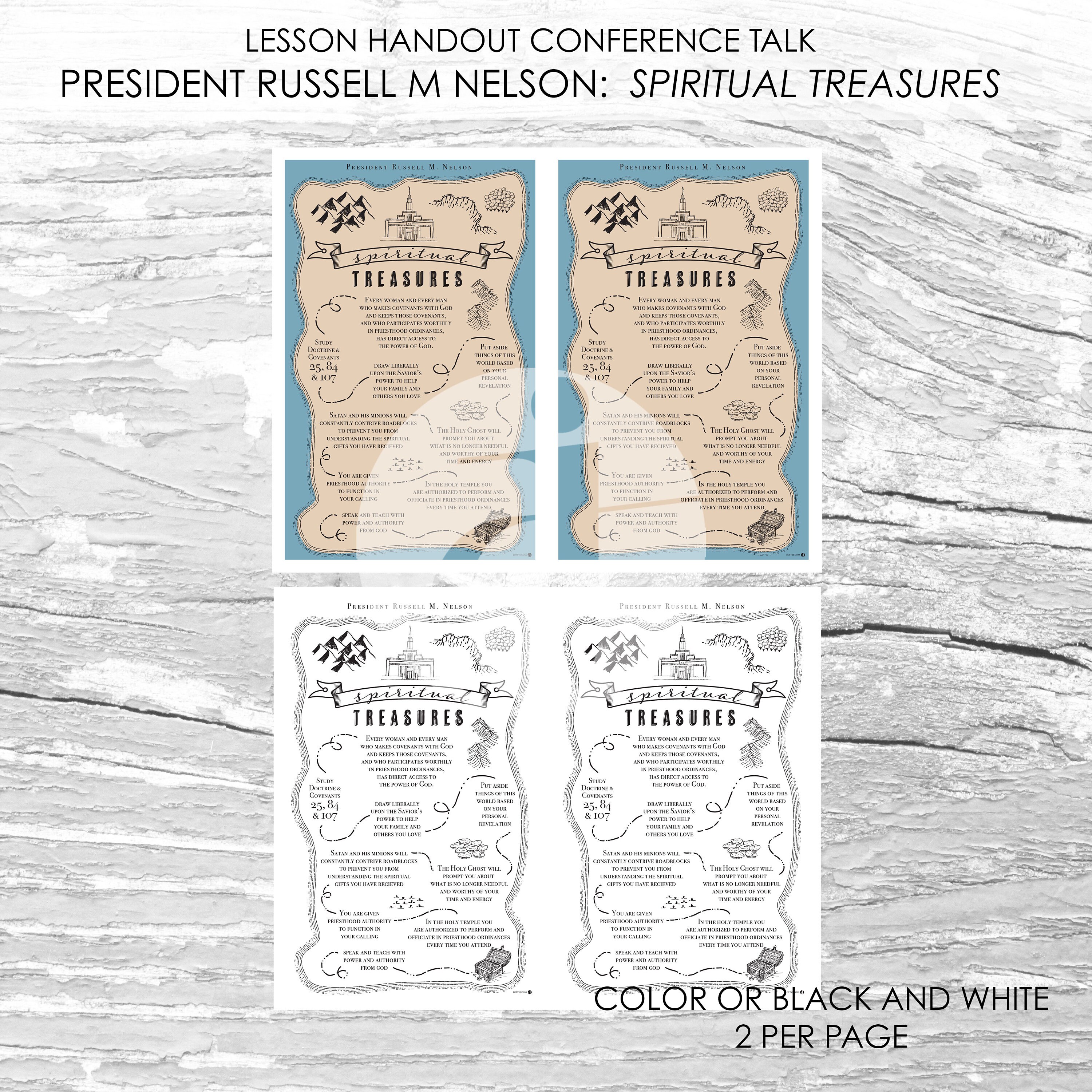 Spiritual Treasures Talk Printable Digital Download President Russell M ...
