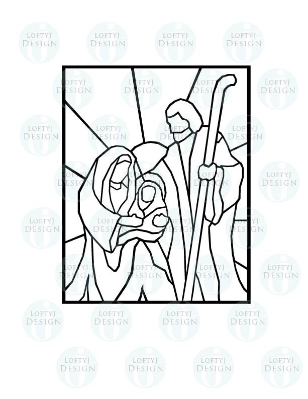 Stained Glass Nativity SVG: Christmas Holy Family (digital File) - Etsy