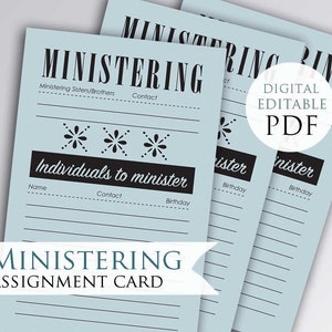 Ministrar como lo hace el Salvador Hoja de tareas / recordatorio / Imprimible / descarga digital / Sociedad de Socorro / Cuórum de élderes / Tarjeta