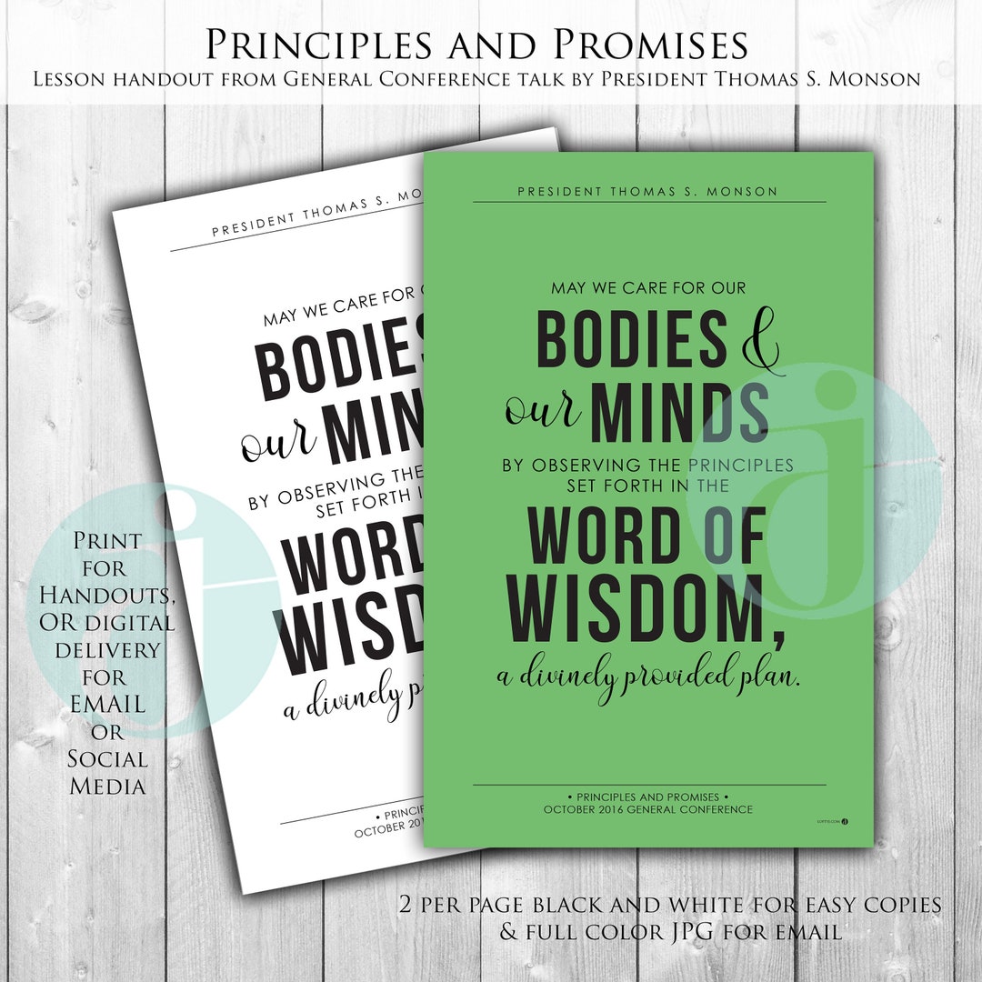 Principles And Promises Handout Printable Digital Download Thomas