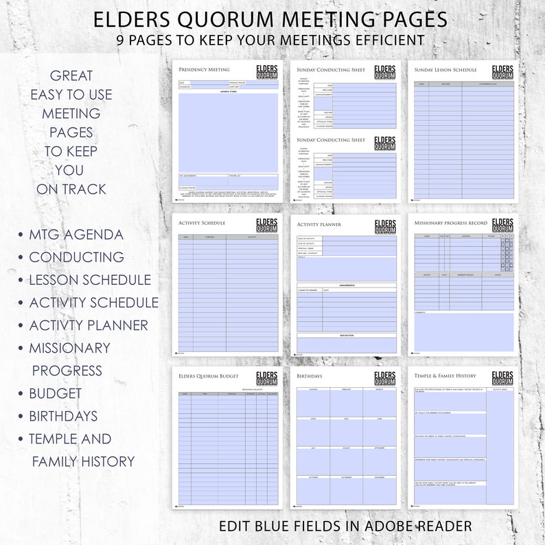 2021 Elders Quorum Presidency PLANNER Binder Covers Meeting Etsy