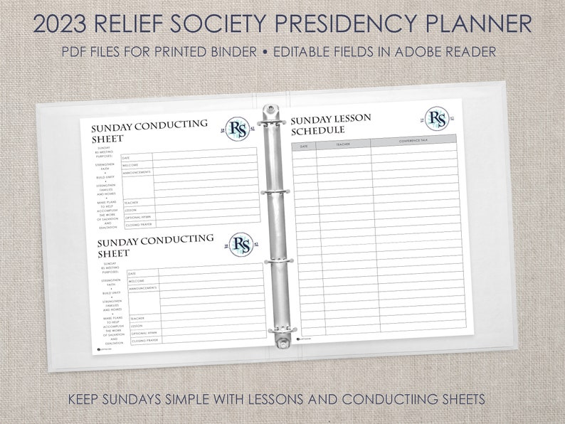 PRINT 2023 Relief Society Presidency PLANNER Binder Covers - Etsy