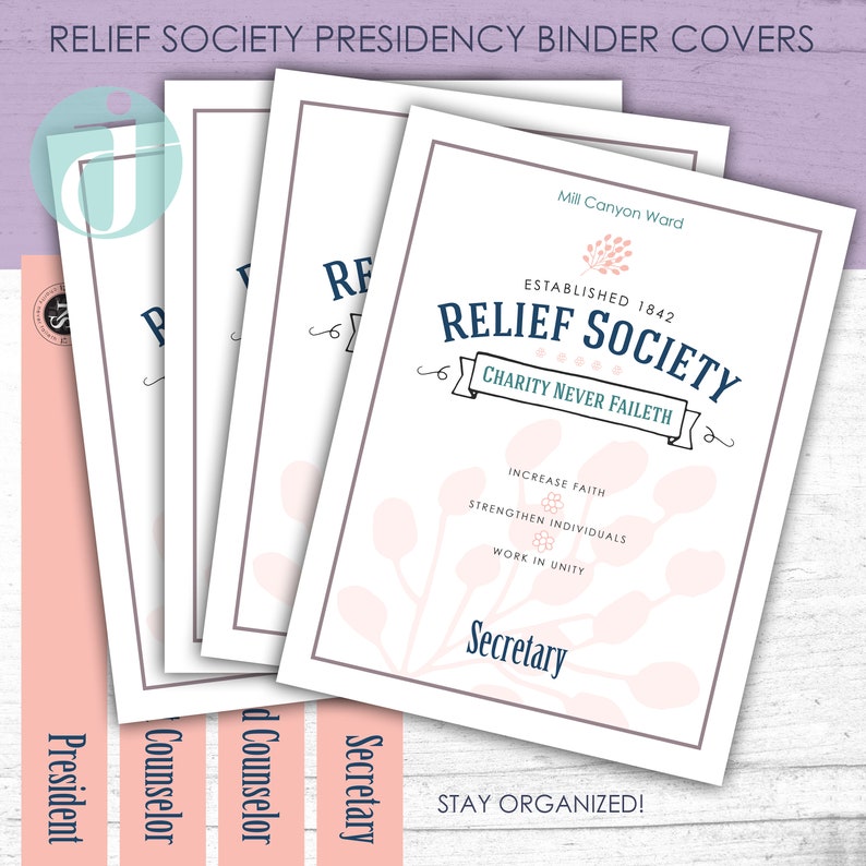 2020 Relief Society Presidency PLANNER Binder Covers Meeting | Etsy